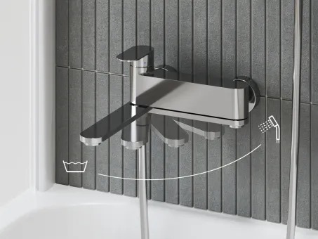 Chrome fali kádcsaptelep szettel, króm CR II 022.00CR CRS+S