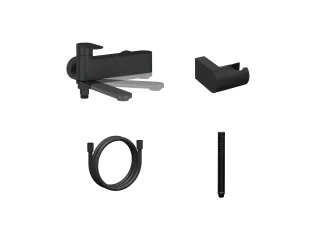 Chrome fali kádcsaptelep szettel, matt fekete CR II 022.20BL+S