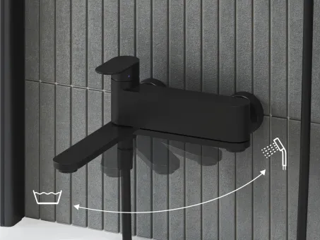 Chrome fali kádcsaptelep szettel, matt fekete CR II 022.20BL+S