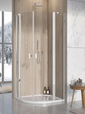 Nes PDD II íves zuhanykabin 80x80 átlátszó