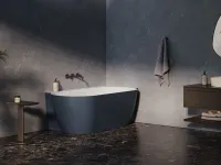 Freedom Corner II Tec 175x86 jobb, akrilkád, Deepsea Blue/fehér, fehér/fekete/króm lefolyó