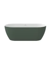 Freedom O Tec 170x77 akrilkád, Grey Green/fehér szabadonálló, fehér/fekete/króm lefolyó