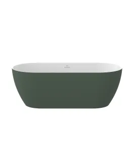 Freedom O Tec 170x77 akrilkád, Grey Green/fehér szabadonálló, fehér/fekete/króm lefolyó