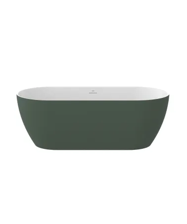 Freedom O Tec 170x77 akrilkád, Grey Green/fehér szabadonálló, fehér/fekete/króm lefolyó