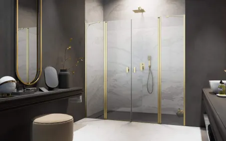 Nes ﻿Brushed Gold DWD II﻿ szálcsiszolt arany zuhanyajtó 160 átlátszó