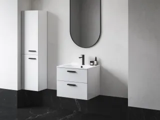 Chrome II SB 39 magasszekrény bal, fehér, fekete fogantyúval 152 mm