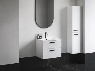 Chrome II SB 39 magasszekrény jobb, fehér, fekete fogantyúval 152 mm