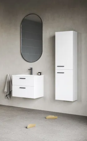 Chrome II SB 39 magasszekrény jobb, fehér, fekete fogantyúval 152 mm