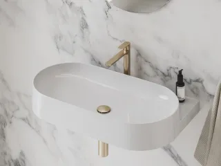 Eleganta álló mosdócsaptelep BeCool 220 mm leeresztő nélkül EL 014.61RGB, Rose Gold Brushed