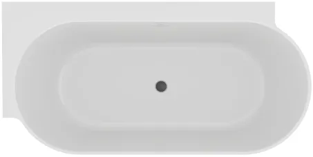 Freedom Corner II Tec 175x86 bal, akrilkád, Deepsea Blue/fehér, fehér/fekete/króm lefolyó