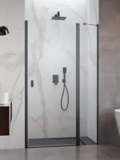 Nes Brushed GunMetal DWJ II szálcsiszolt fegyvermetál zuhanyajtó 80 átlátszó jobbos