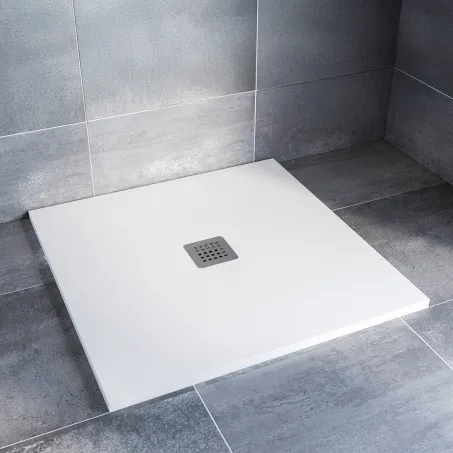 Kios SEw C szögletes lapos zuhanytálca 90x90 fehér, ajándék szifonnal
