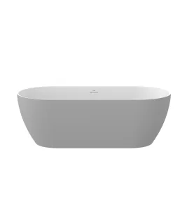 Freedom O Tec 170x77 akrilkád, Smoke Grey/fehér szabadonálló, fehér/fekete/króm lefolyó