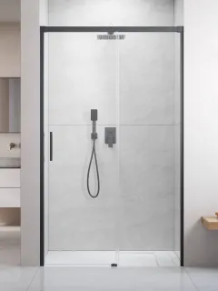 Idea Brushed GunMetal DWJ szálcsiszolt fegyvermetál zuhanyajtó 140 átlátszó balos