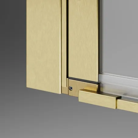 Nes Brushed Gold DWS B szálcsiszolt arany zuhanyajtó 110 átlátszó jobbos (ajtó 65 cm, fixfal 45 cm)
