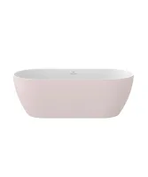 Freedom O Tec 170x77 akrilkád, Alabaster Pink/fehér szabadonálló, fehér/fekete/króm lefolyó