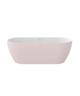 Freedom O Tec 170x77 akrilkád, Alabaster Pink/fehér szabadonálló, fehér/fekete/króm lefolyó