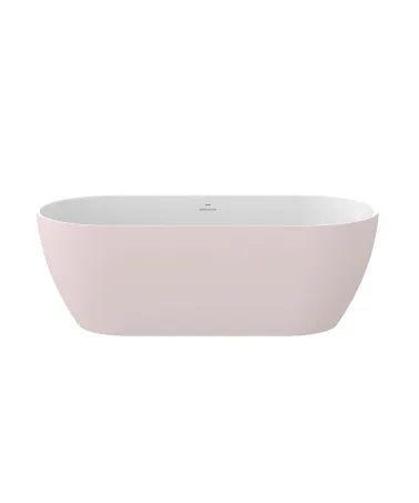 Freedom O Tec 170x77 akrilkád, Alabaster Pink/fehér szabadonálló, fehér/fekete/króm lefolyó