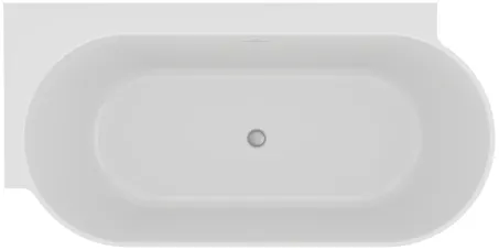 Freedom Corner II Tec 175x86 bal, akrilkád, Smoke Grey/fehér, fehér/fekete/króm lefolyó