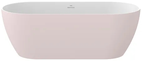 Freedom O Tec 170x77 akrilkád, Alabaster Pink/fehér szabadonálló, fehér/fekete/króm lefolyó