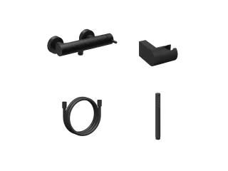 Espirit fali zuhanycsaptelep szettel, matt fekete ES 032.20BLM+S