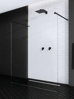 Modo New Black I Walk-in fekete zuhanyfal 160 átlátszó