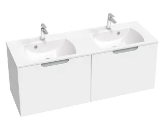 Classic II SD 130 szekrény duplamosdó alá (fehér/szürke)
