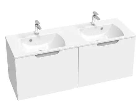 Classic II SD 130 szekrény duplamosdó alá (fehér/szürke)