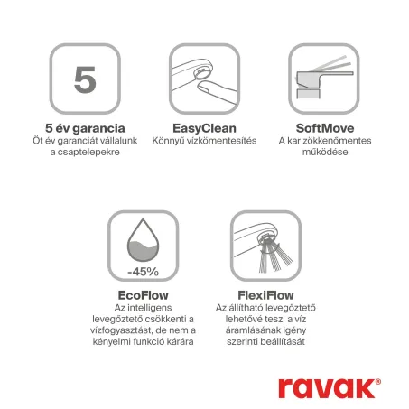 Eleganta álló mosdócsaptelep 335 mm leeresztő nélkül EL 015.60RGB, Rose Gold Brushed