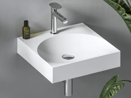 Lite 45 mosdó fehér, túlfolyó nélkül, csaptelep furattal