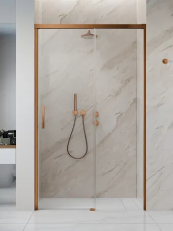 Idea Brushed Copper DWJ szálcsiszolt réz zuhanyajtó 110 átlátszó balos