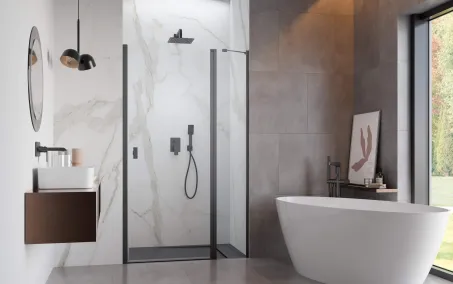 Nes Brushed GunMetal DWJ II szálcsiszolt fegyvermetál zuhanyajtó 90 átlátszó jobbos