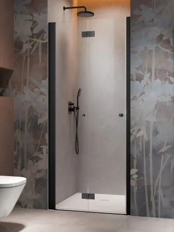 Nes 8 Black DWB fekete zuhanyajtó 80 átlátszó balos