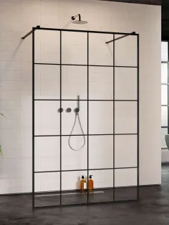 Modo New Black I Factory Walk-in fekete zuhanyfal 140 átlátszó