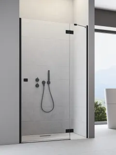 Essenza 8 Black DWJ fekete zuhanyajtó 110 átlátszó balos