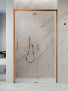 Idea Brushed Copper DWJ szálcsiszolt réz zuhanyajtó 120 átlátszó balos