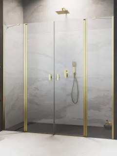 Nes ﻿Brushed Gold DWD II﻿ szálcsiszolt arany zuhanyajtó 190 átlátszó