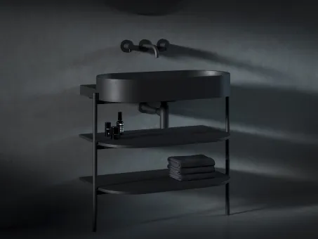 Yard 80 kerámiamosdó matt fekete, túlfolyó furat nélkül