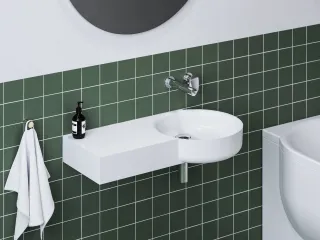 ARC 83/43 mosdó bal fehér, túlfolyó és csaptelep furat nélkül