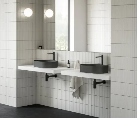 Eleganta álló mosdócsaptelep BeCool 335 mm leeresztő nélkül EL 015.21BLM, Black Matt