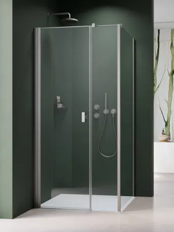 Nes Brushed Nickel KDS I szögletes szálcsiszolt króm zuhanykabin 140x80 átlátszó balos