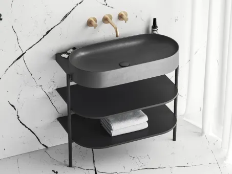 Yard 80 kerámiamosdó antracit, túlfolyó furat nélkül