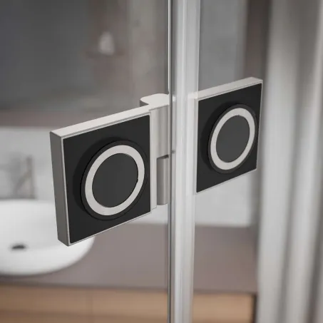 Essenza Pro Brushed Nickel KDJ szögletes szálcsiszolt króm zuhanykabin 80x120 átlátszó balos