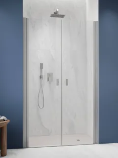 Nes Brushed Nickel DWD I szálcsiszolt króm zuhanyajtó 110 átlátszó