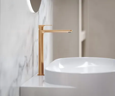 Eleganta álló mosdócsaptelep BeCool 335 mm leeresztő nélkül EL 015.61RGB, Rose Gold Brushed