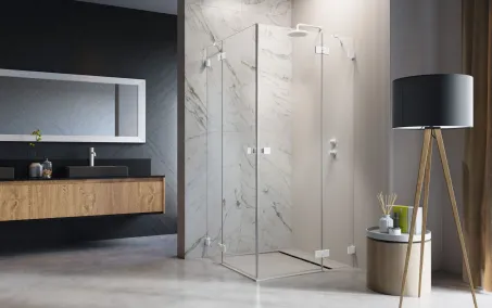 Essenza Pro White KDD szögletes fehér zuhanykabin 90x80 átlátszó
