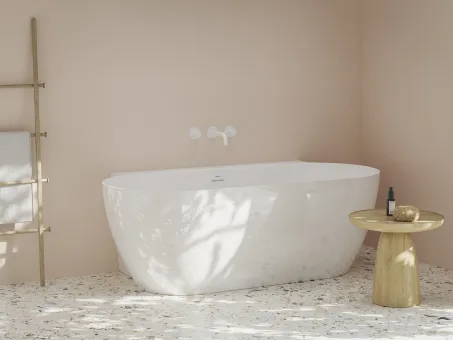 Freedom Wall II Tec 170x87, akrilkád, fehér, fehér/fekete/króm lefolyó