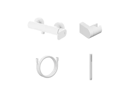 Eleganta fali zuhanycsaptelep szettel, fehér EL 032.10WV+S