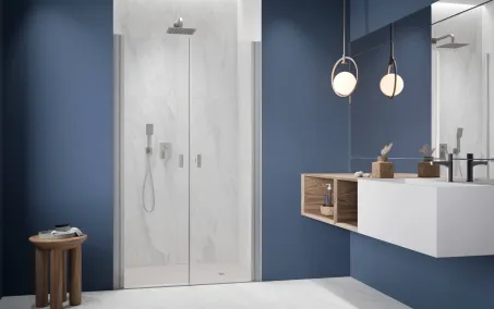 Nes Brushed Nickel DWD I szálcsiszolt króm zuhanyajtó 110 átlátszó