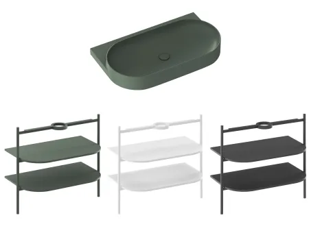 Yard 80 kerámiamosdó Grey Green, túlfolyó furat nélkül